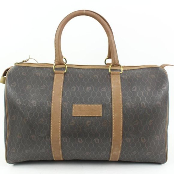 Dior Black x Brown Honeycomb Monogram Trotter Boston Duffle Bag 79d422s - Picture 1 of 12